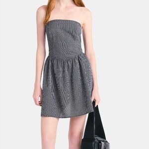 No Boundaries Plaid Seersucker Mini Tube Dress, Women's